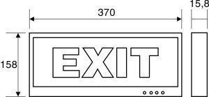 Kích thước đèn Exit thoát hiểm khẩn cấp 1 mặt Paragon PEXA13SW