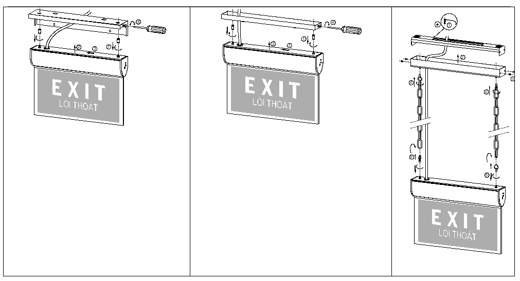 Phụ kiện lắp đặt cho đèn Exit thoát hiểm khẩn cấp Paragon PEXM27U