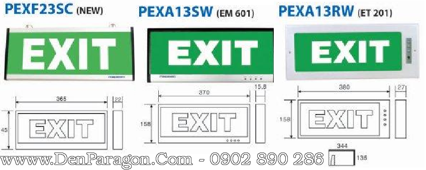 Bộ đèn exit thoát hiểm Paragon pexf23sc